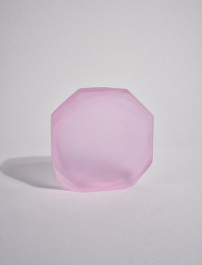 Faceted Glass Dish in Pink